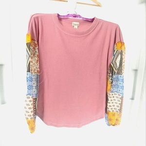 Baea Los Angeles Boho Long Sleeve Top Blush